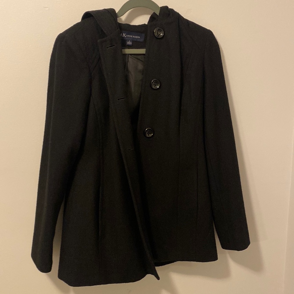 Black Pea Coat with Hood